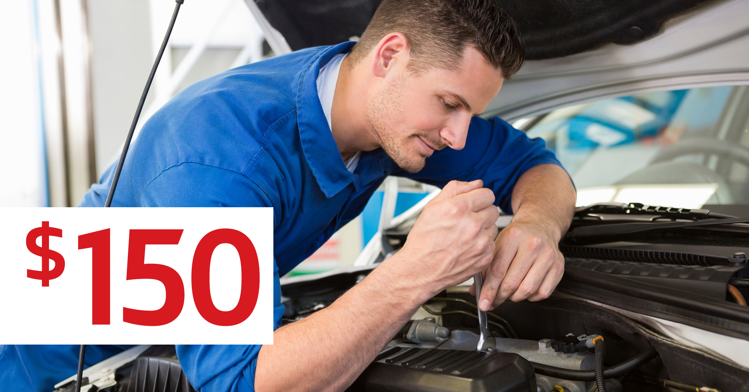 Oil service with steering, brake, and suspension check and four wheel alignment for $150 Oil service with steering, brake, and suspension check and four wheel alignment for $150